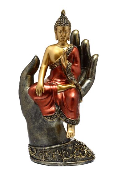 Gull Buddha Statue i Hånden