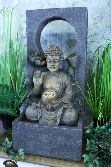 Utendørs Fontene Buddha Lotus LED Belysning