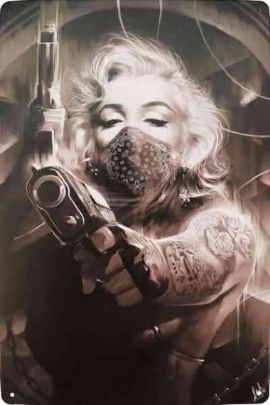 Metallskilt Retro Marilyn Monroe Tatovering