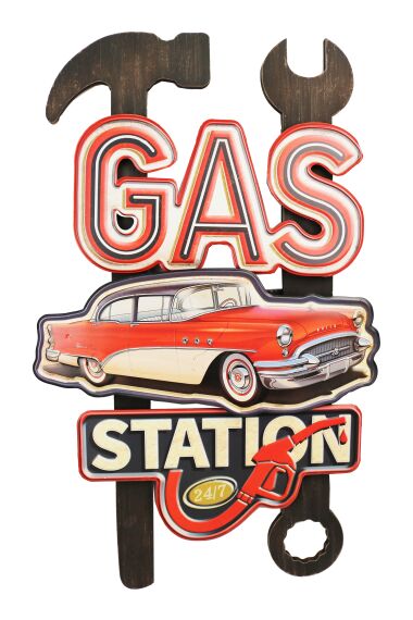 Retro metallskilt Gas Station Chevrolet