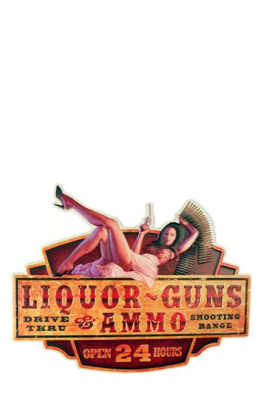 Retro Metallskilt Liquor Guns