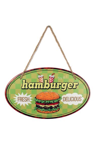 Retro Metallskilt Hamburger
