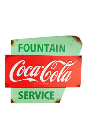 Retro Metallskilt Coke Fountain
